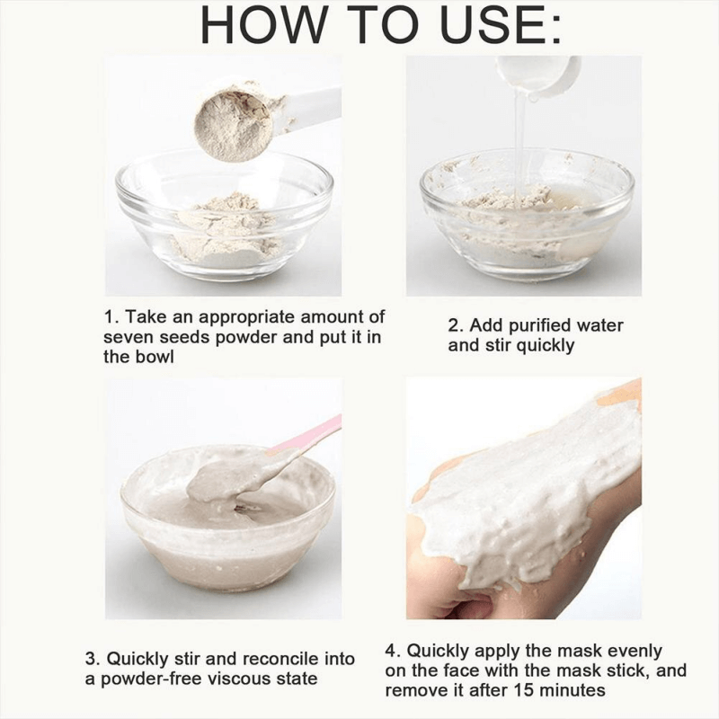 Seven Seeds Eggshell Whitening Mask Powder Remove Freckles Deep Clean Skin