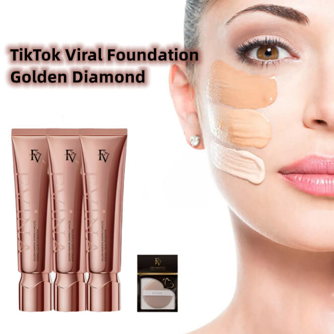 TikTok Golden Diamond Foundation Concealer Long-Lasting Base Makeup Oil Control Moisturizing