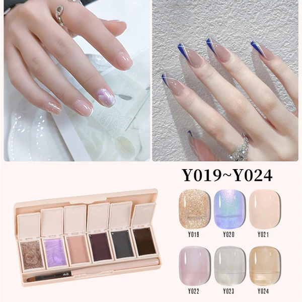 Six-Color Solid Pudding Cream Nail Gel Polish Quick Drying Solid Glue Painting Nail Varnish Solid Uv Gel Diy Nail Kit