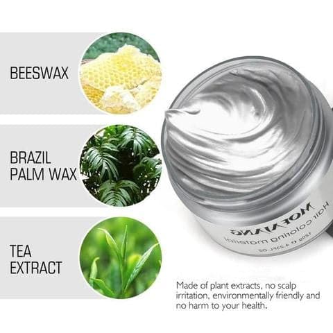 888 Color Hair Wax Dye Styling Pomade Silver Grandma Grey Disposable Hair Strong Gel Cream Hair Dye for Women Men