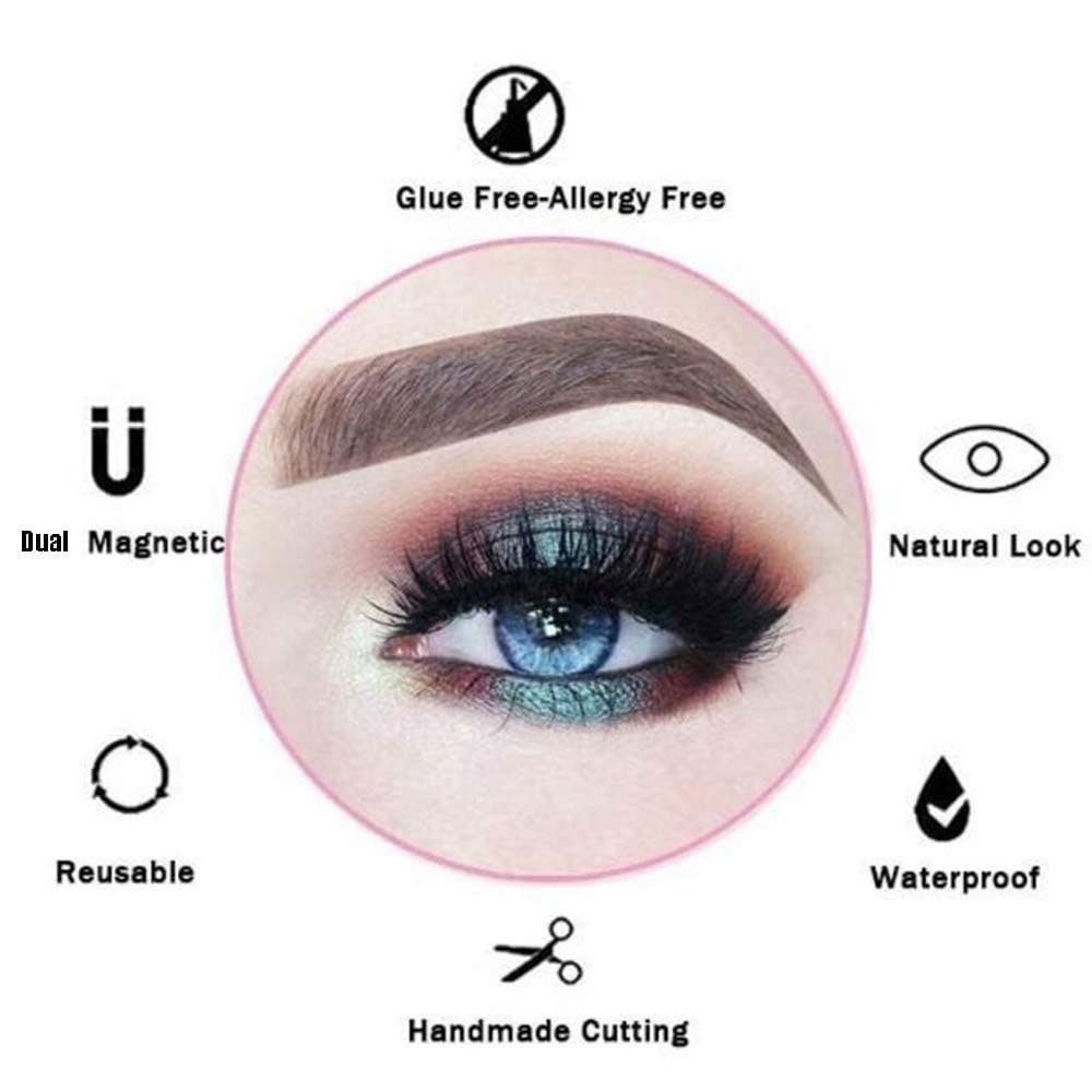 Quantum Magnetic False Eyelashes 3D False Eyelashes Magnetic Eyelash Curler Set Double Magnet False Eyelashes False Eyelash Extensions Without Glue