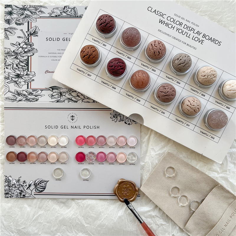 26 Color Nail Polish Glue Solid Ice Cream Can Glue Flower Path Strawberry Latte Macarone Color
