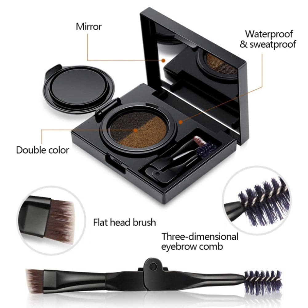 2 Color Set Waterproof Eyebrow Powder Eyebrow Cream Air Cushion Eye Brow Palette Dye Eyebrow