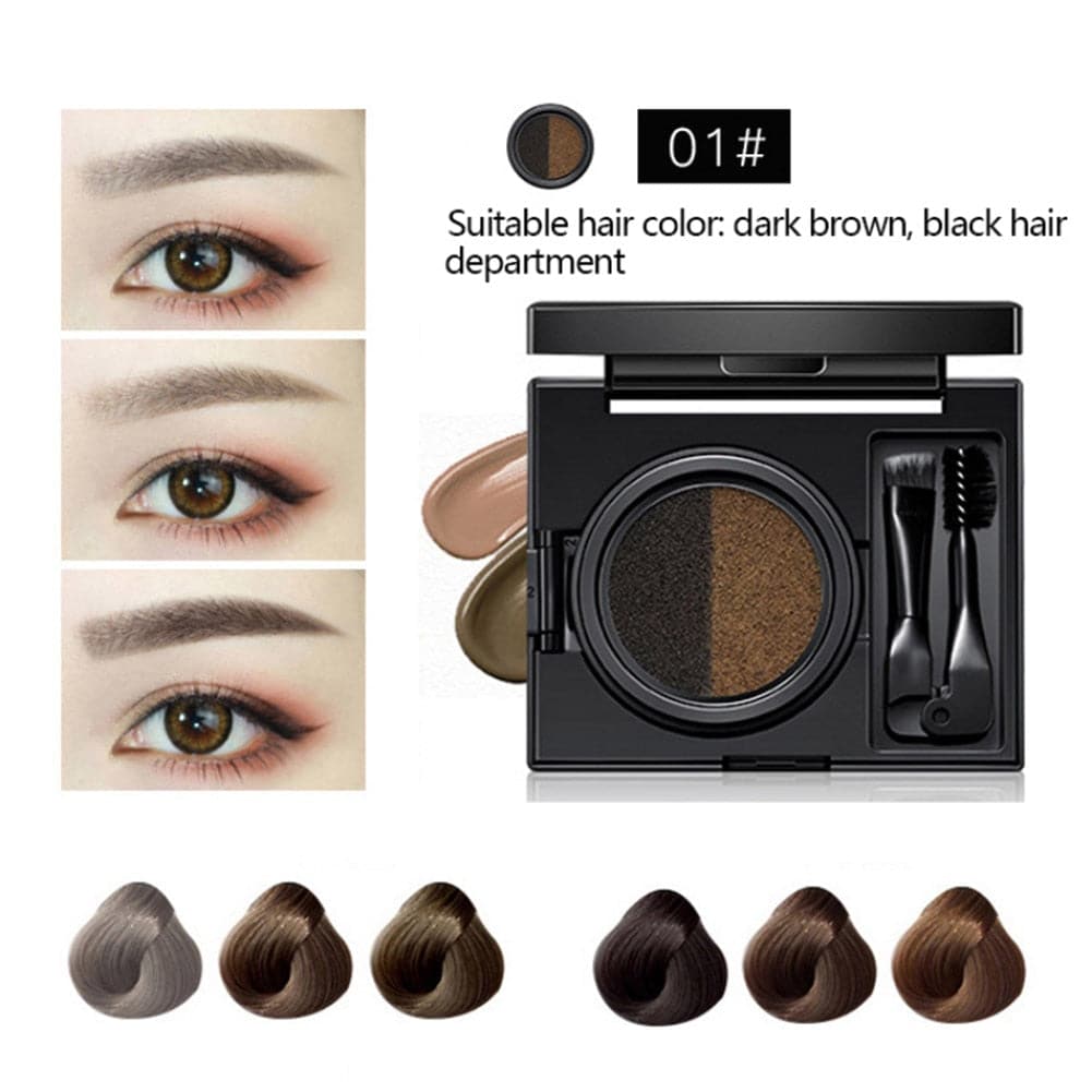 2 Color Set Waterproof Eyebrow Powder Eyebrow Cream Air Cushion Eye Brow Palette Dye Eyebrow