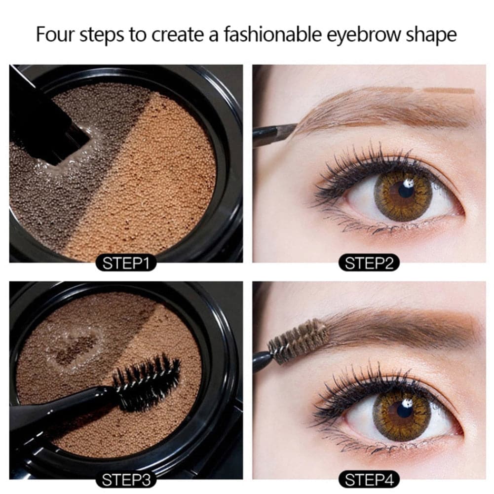 2 Color Set Waterproof Eyebrow Powder Eyebrow Cream Air Cushion Eye Brow Palette Dye Eyebrow