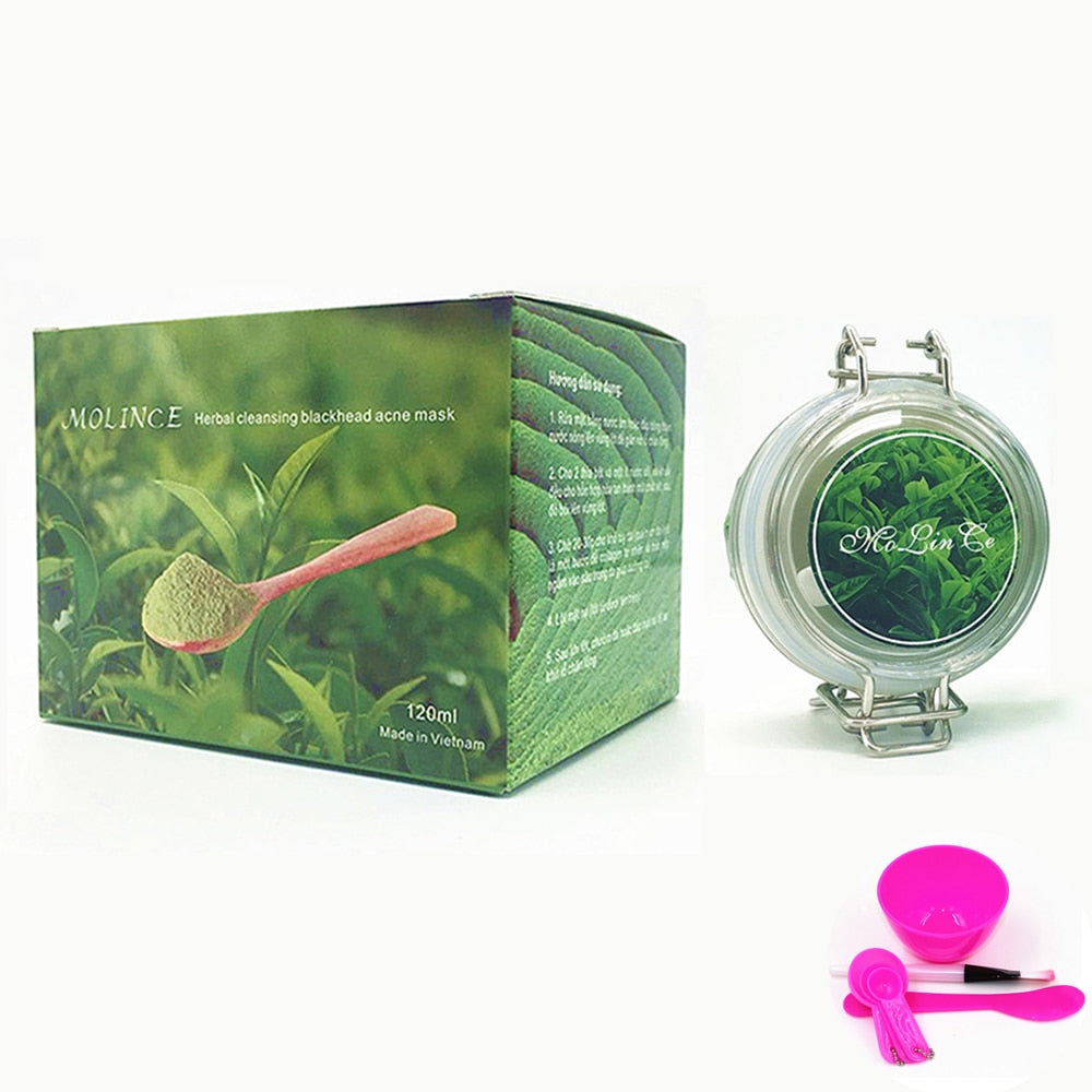 120g Natural Plant Green Tea Peeling Powder Shrinks Pores Mask