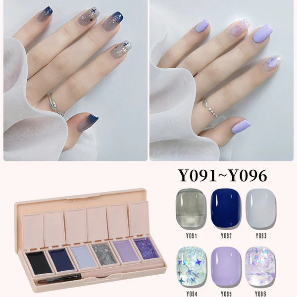 Six-Color Solid Pudding Cream Nail Gel Polish Quick Drying Solid Glue Painting Nail Varnish Solid Uv Gel Diy Nail Kit