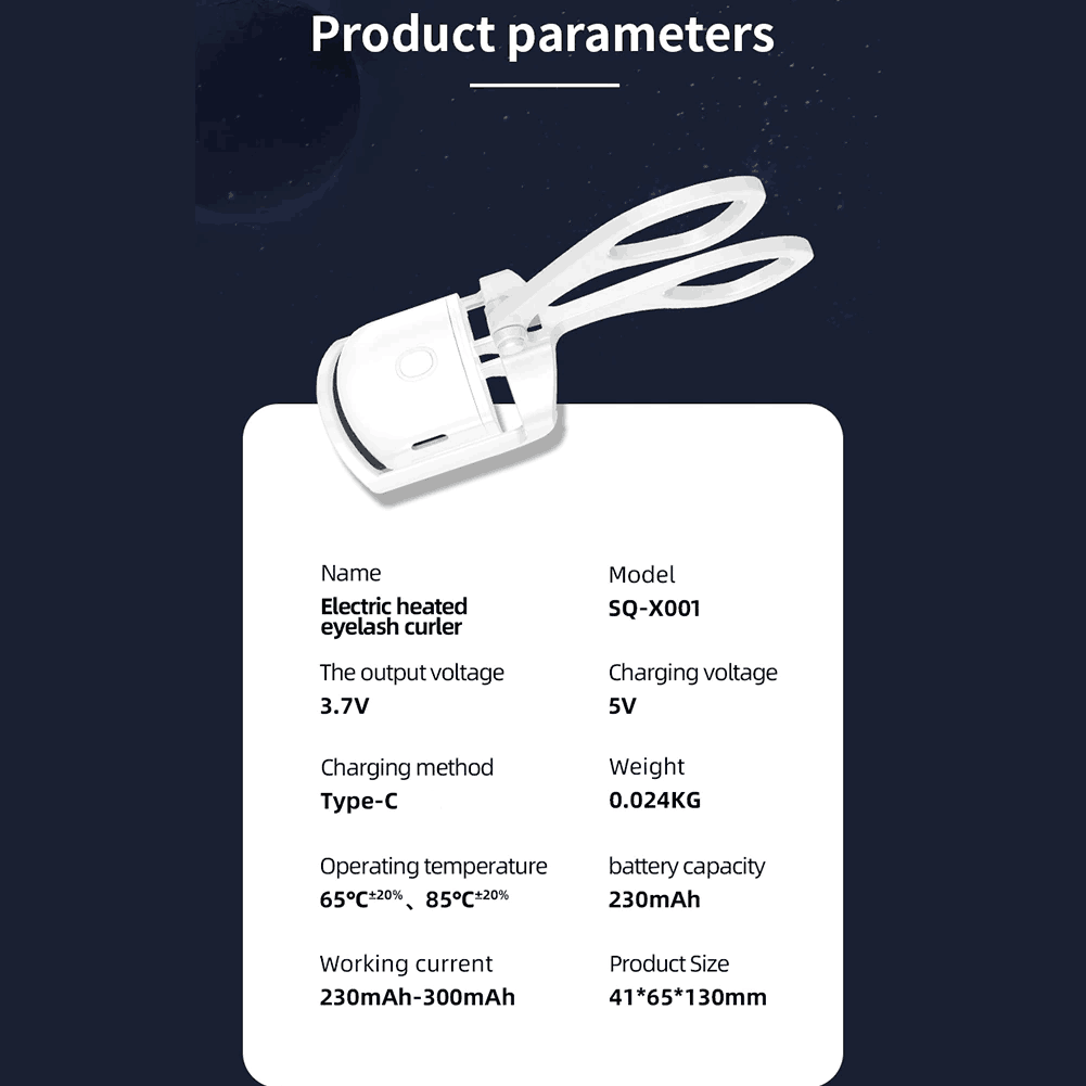 Electric Heated Eyelash Curler USB Charging Eyelashes Curls Eyelash Curler Safe Intelligence Anti-Scald for Woman Cosmetics