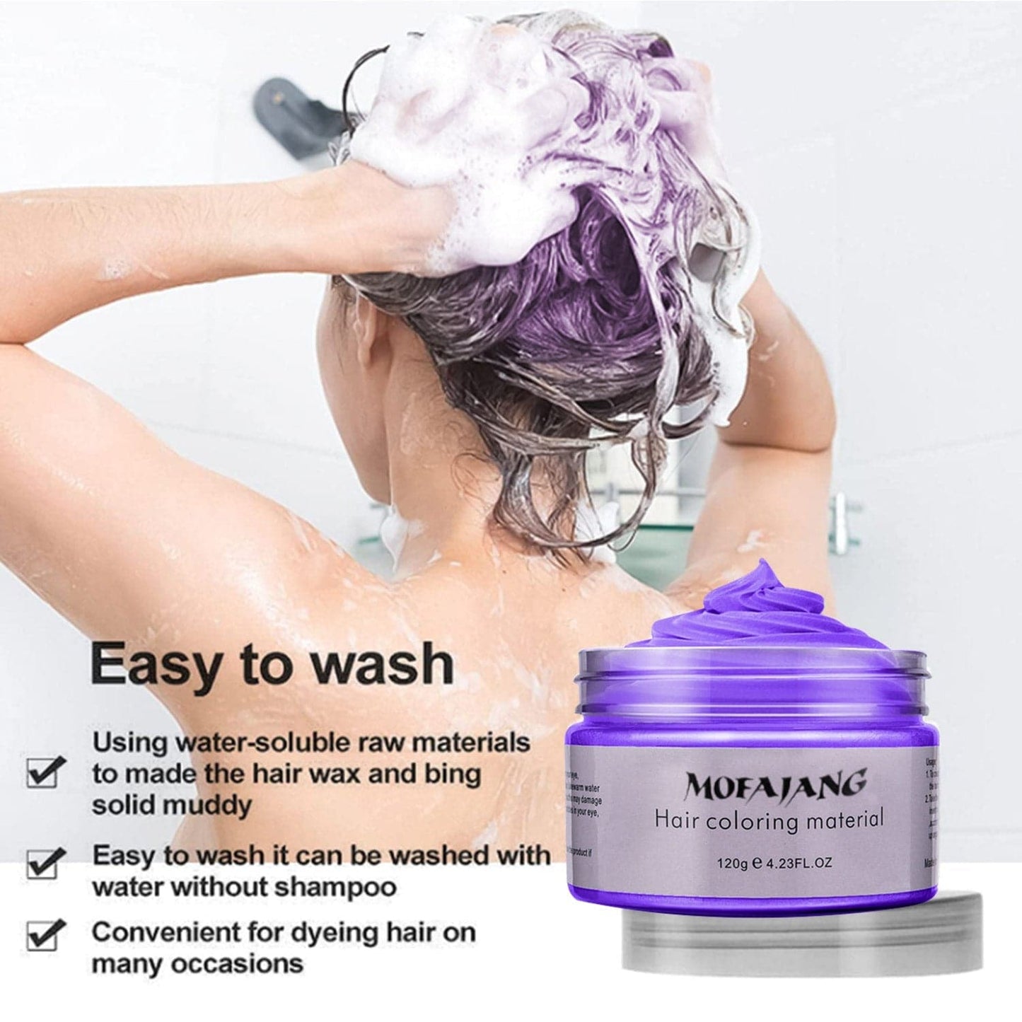 888 Color Hair Wax Dye Styling Pomade Silver Grandma Grey Disposable Hair Strong Gel Cream Hair Dye for Women Men