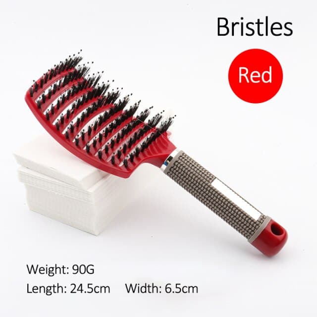 Bristle&Nylon Hair Brush Girls Hair Scalp Massage Comb Women Wet Curly Detangle Hair Brush for Salon Hairdressing Styling Tool