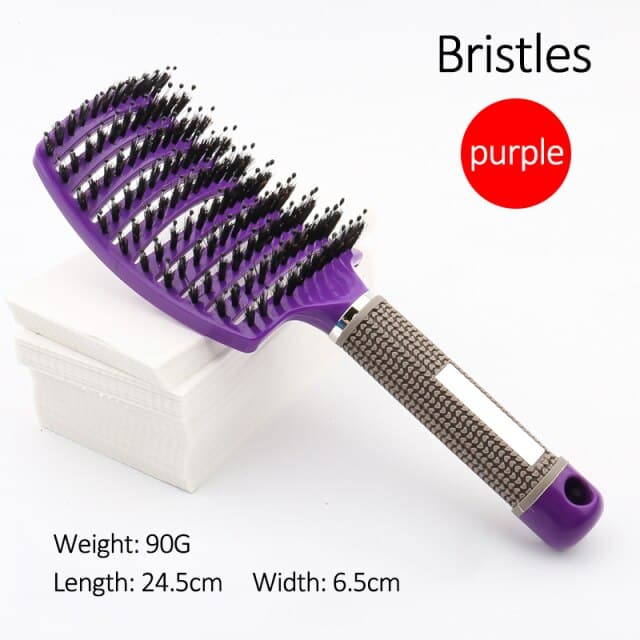Bristle&Nylon Hair Brush Girls Hair Scalp Massage Comb Women Wet Curly Detangle Hair Brush for Salon Hairdressing Styling Tool