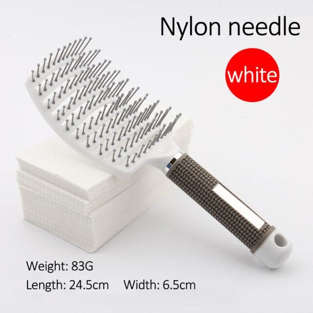 Bristle&Nylon Hair Brush Girls Hair Scalp Massage Comb Women Wet Curly Detangle Hair Brush for Salon Hairdressing Styling Tool