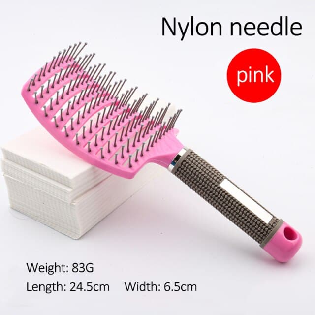 Bristle&Nylon Hair Brush Girls Hair Scalp Massage Comb Women Wet Curly Detangle Hair Brush for Salon Hairdressing Styling Tool