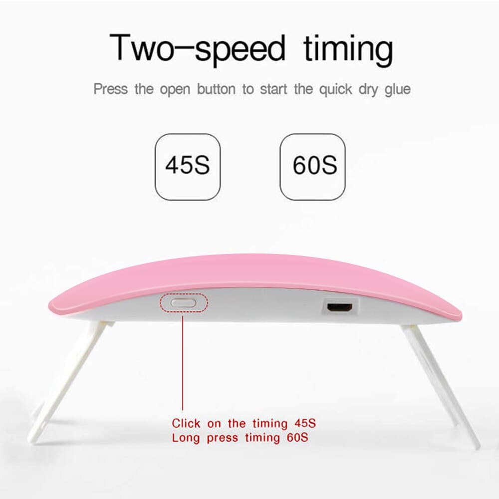 6W Nail Drying Lamp UV LED Lamp Nail Mini Portable Nail Dryer With USB Cable Gel Nail Polish Dryer Tools Gift Home Travel Use
