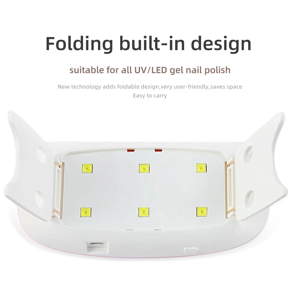 6W Nail Drying Lamp UV LED Lamp Nail Mini Portable Nail Dryer With USB Cable Gel Nail Polish Dryer Tools Gift Home Travel Use