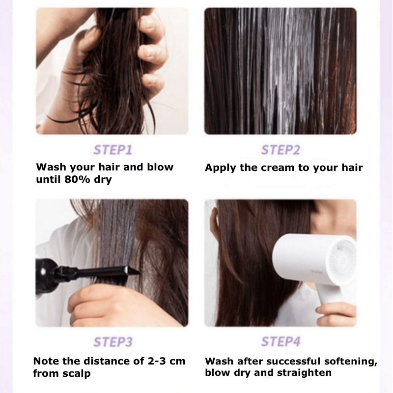 Protein Correcting Hair Straightening Cream Softening Comb