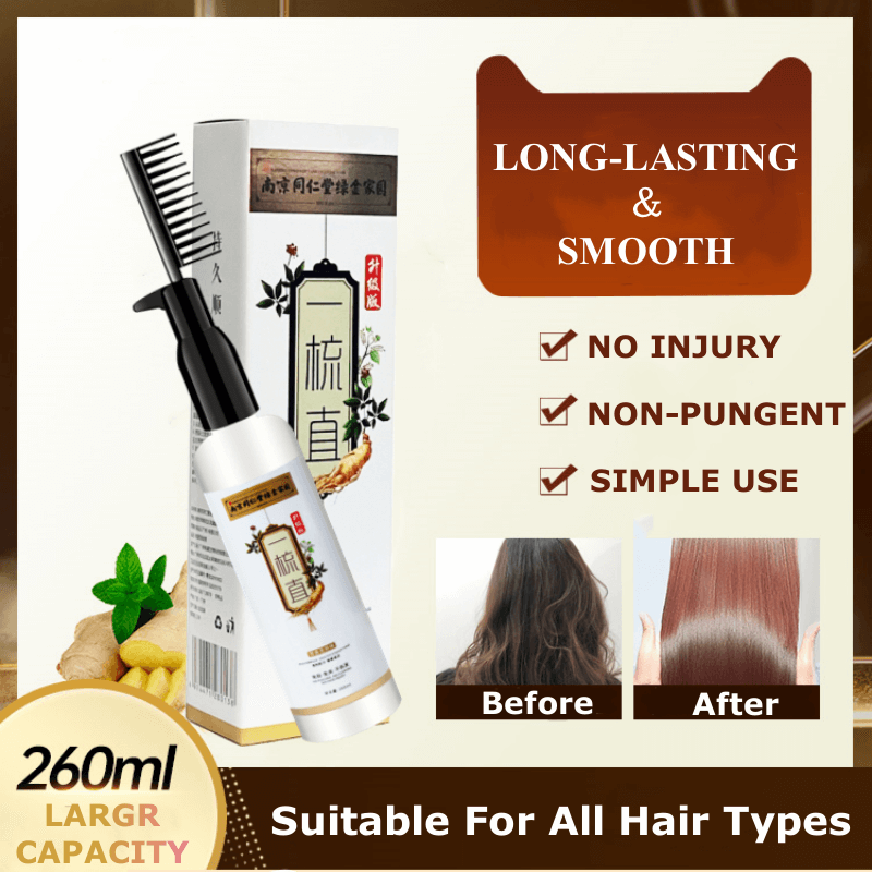 Protein Correcting Hair Straightening Cream Softening Comb