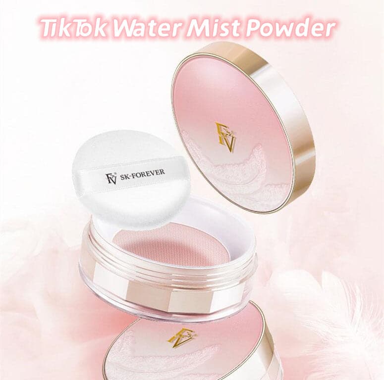 TikTok Loose Powder with Puff Mineral Waterproof Matte Setting Powder Finish Makeup Oil-control Professional Cosmetics for Women