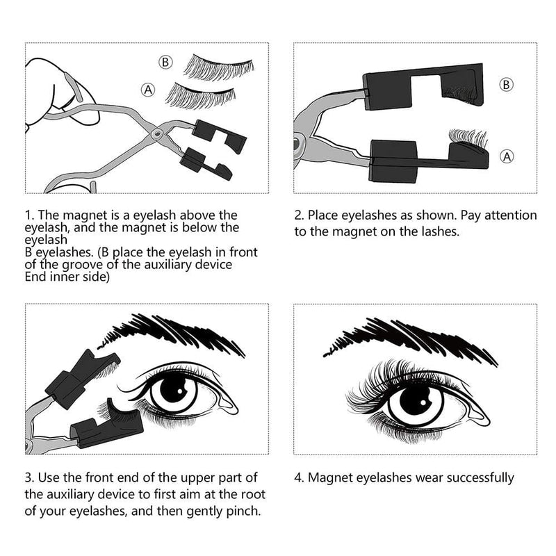 Quantum Magnetic False Eyelashes 3D False Eyelashes Magnetic Eyelash Curler Set Double Magnet False Eyelashes False Eyelash Extensions Without Glue