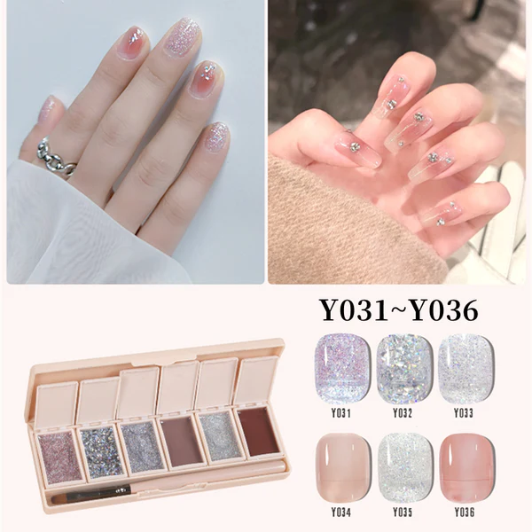Six-Color Solid Pudding Cream Nail Gel Polish Quick Drying Solid Glue Painting Nail Varnish Solid Uv Gel Diy Nail Kit