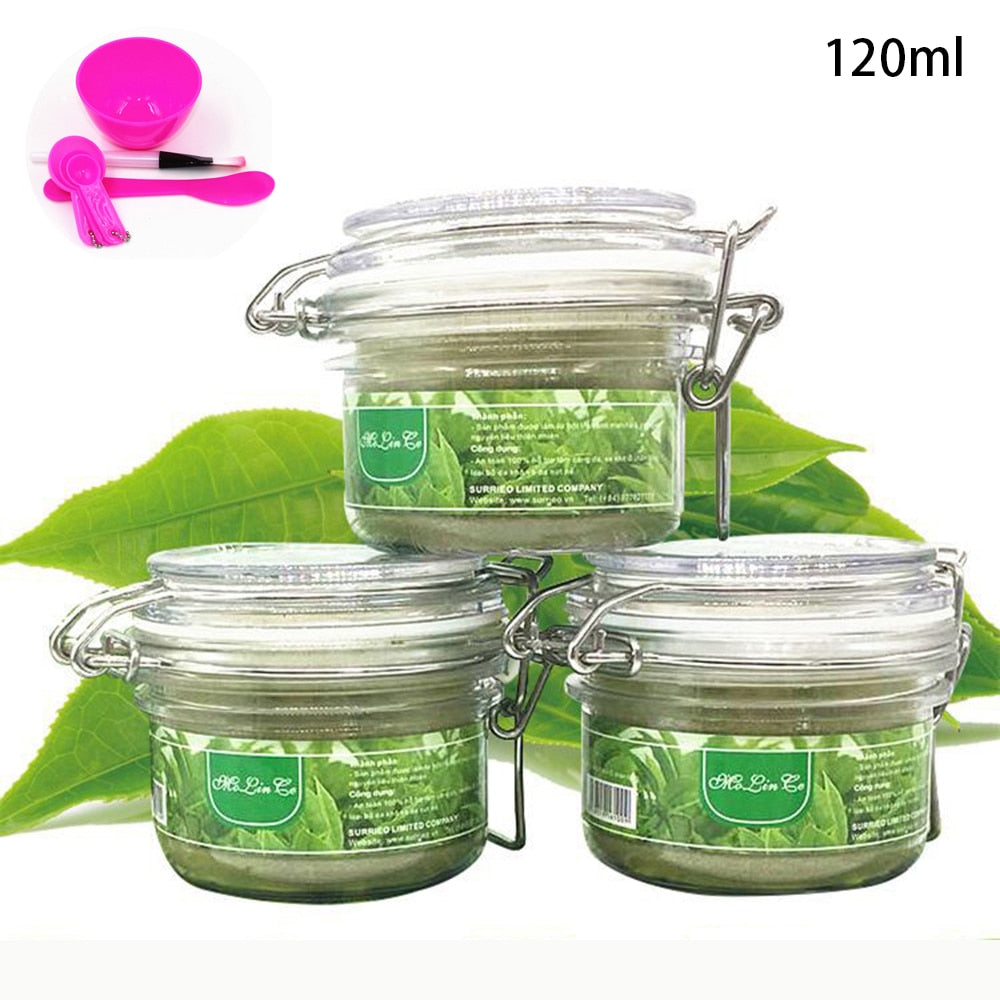 120g Natural Plant Green Tea Peeling Powder Shrinks Pores Mask