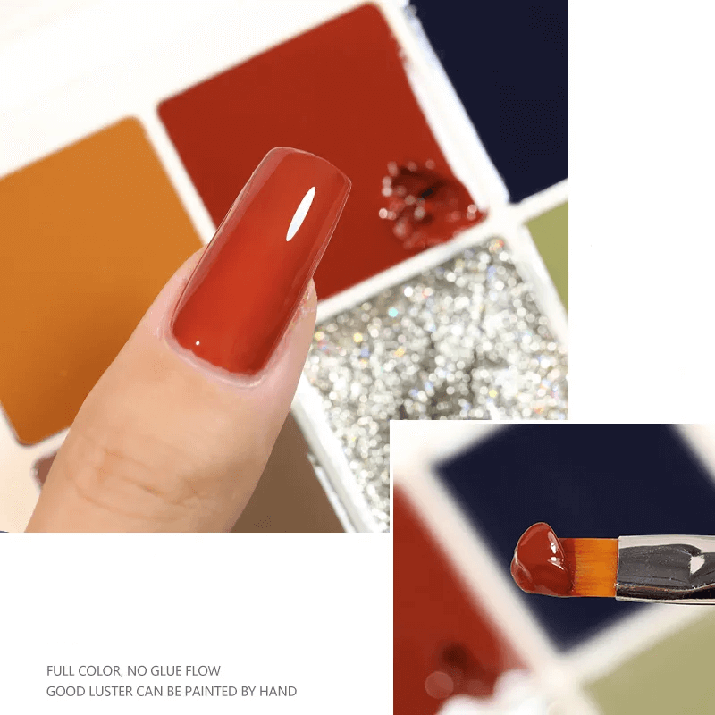 9 Colors Solid Nail Glue Polish 2023 New Cream Glue
