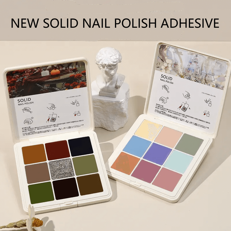 9 Colors Solid Nail Glue Polish 2023 New Cream Glue