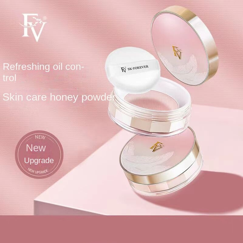 TikTok Loose Powder with Puff Mineral Waterproof Matte Setting Powder Finish Makeup Oil-control Professional Cosmetics for Women