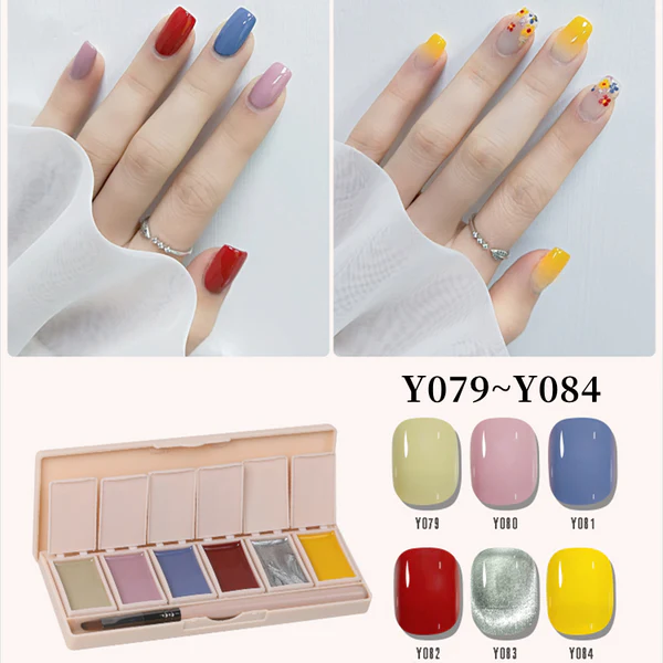 Six-Color Solid Pudding Cream Nail Gel Polish Quick Drying Solid Glue Painting Nail Varnish Solid Uv Gel Diy Nail Kit