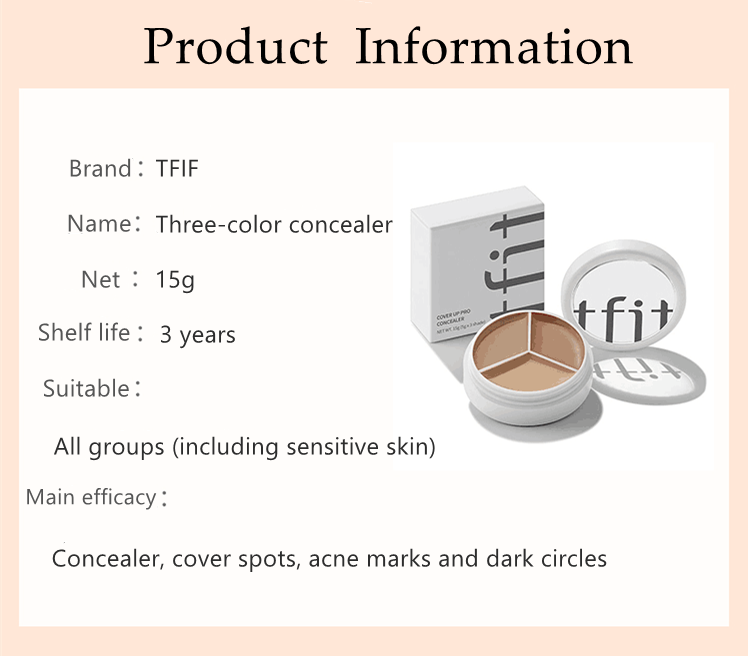 TikTok 3-color Concealer Conceal Cover Dark Circles Freckles