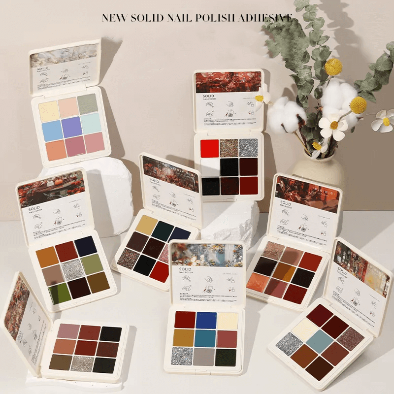 9 Colors Solid Nail Glue Polish 2023 New Cream Glue