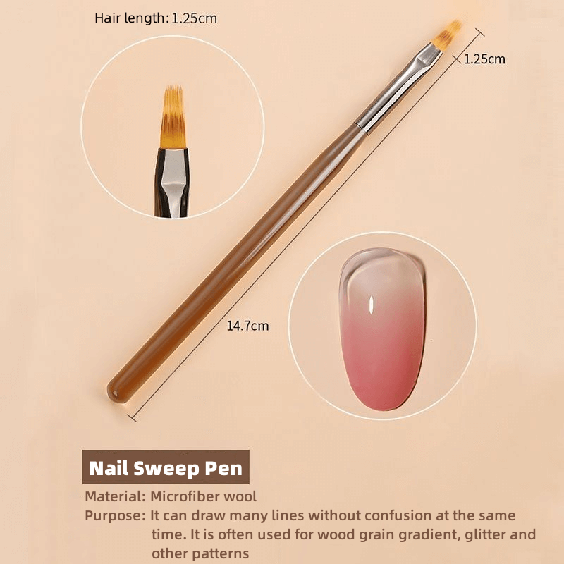 Nail Pen 9 PCS Set Painted Pull Line Dizzy Dye Gradient Brush