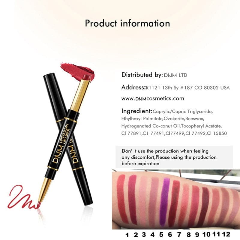 Waterproof Matte Lipstick Pencil Lip Liner Makeup Contour Tint Red Lasting Moisturizing Makeup Contour Cosmetics