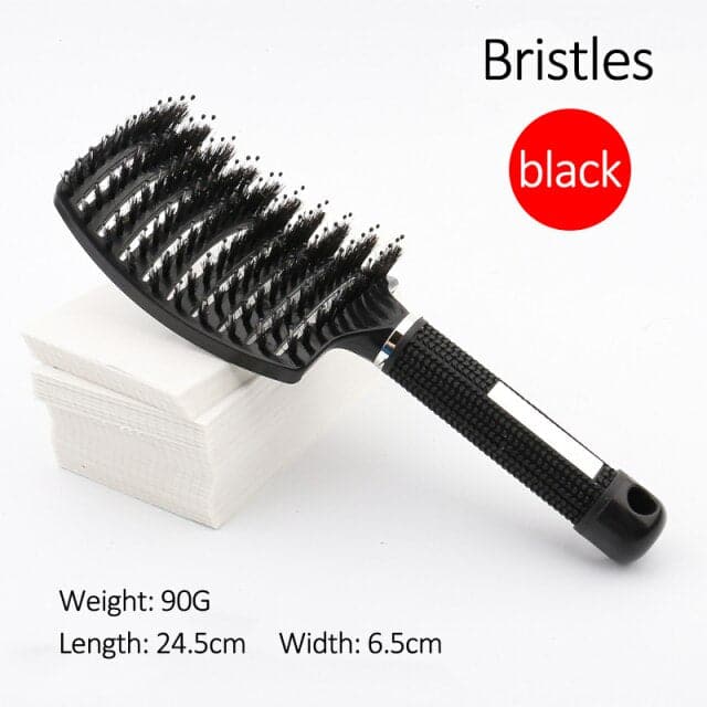 Bristle&Nylon Hair Brush Girls Hair Scalp Massage Comb Women Wet Curly Detangle Hair Brush for Salon Hairdressing Styling Tool