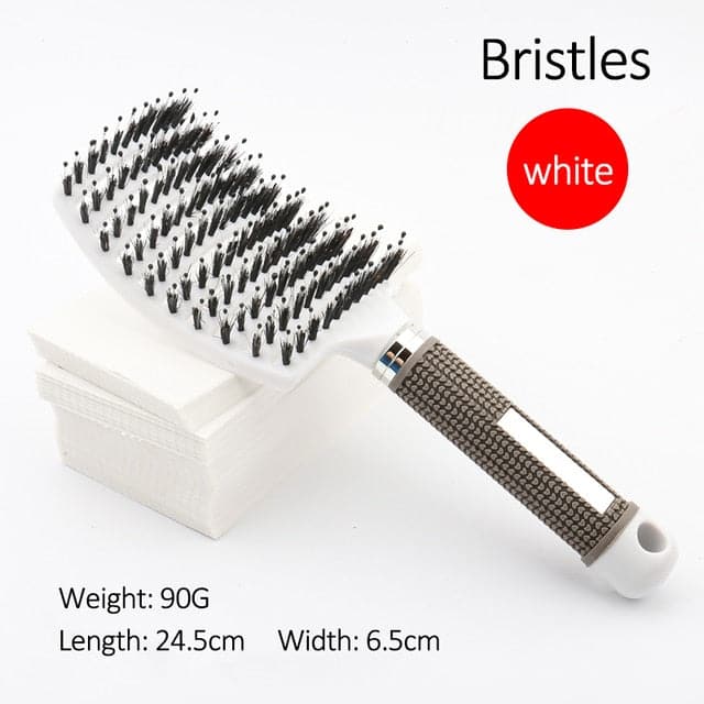 Bristle&Nylon Hair Brush Girls Hair Scalp Massage Comb Women Wet Curly Detangle Hair Brush for Salon Hairdressing Styling Tool