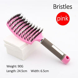 Bristle&Nylon Hair Brush Girls Hair Scalp Massage Comb Women Wet Curly Detangle Hair Brush for Salon Hairdressing Styling Tool