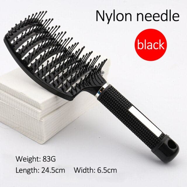 Bristle&Nylon Hair Brush Girls Hair Scalp Massage Comb Women Wet Curly Detangle Hair Brush for Salon Hairdressing Styling Tool