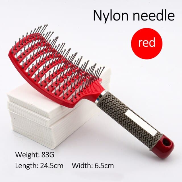 Bristle&Nylon Hair Brush Girls Hair Scalp Massage Comb Women Wet Curly Detangle Hair Brush for Salon Hairdressing Styling Tool