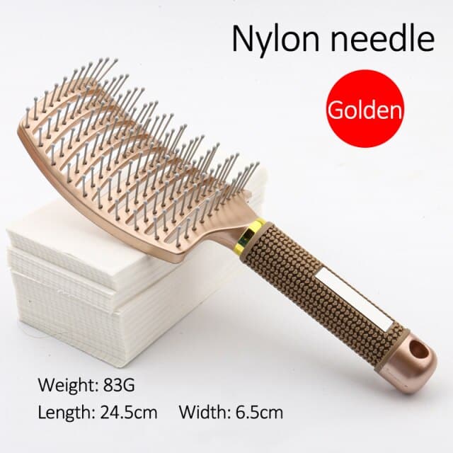 Bristle&Nylon Hair Brush Girls Hair Scalp Massage Comb Women Wet Curly Detangle Hair Brush for Salon Hairdressing Styling Tool