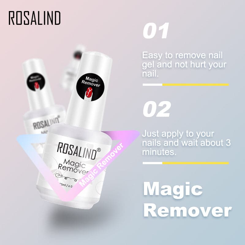 Magic Remover Nail Gel Polish Fast Clean Within 2-3 MINS Soak Off Gel Nail Polish Top Coat Nail Remover
