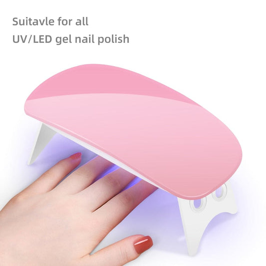 6W Nail Drying Lamp UV LED Lamp Nail Mini Portable Nail Dryer With USB Cable Gel Nail Polish Dryer Tools Gift Home Travel Use