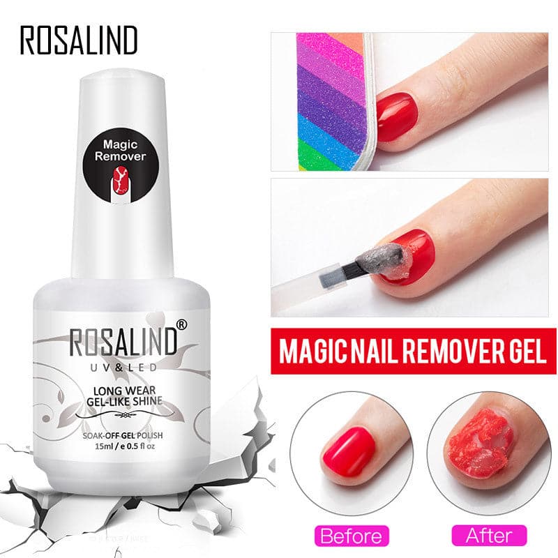 Magic Remover Nail Gel Polish Fast Clean Within 2-3 MINS Soak Off Gel Nail Polish Top Coat Nail Remover