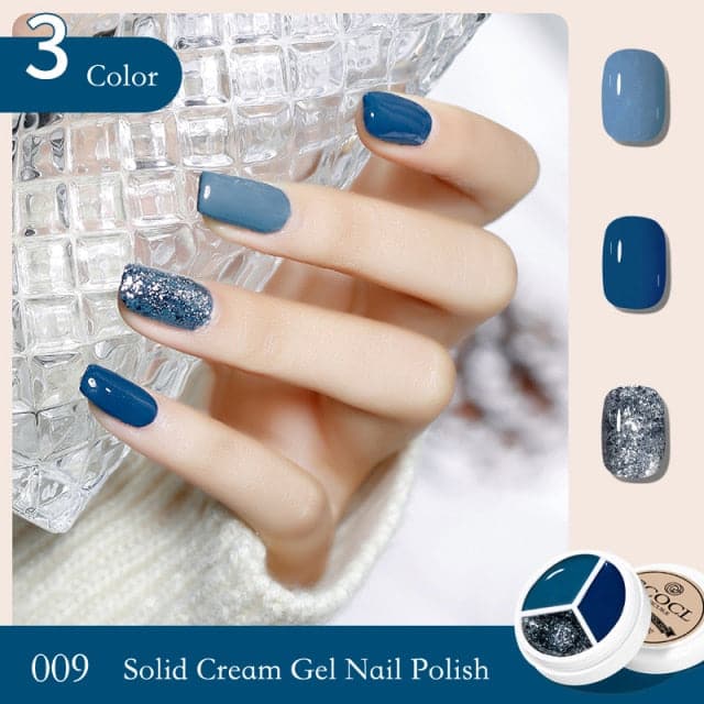 3In1 Solid Cream Gel Polish Color Mud UV LED Semi-Permanent Canned Gel Paint Nail Art DIY