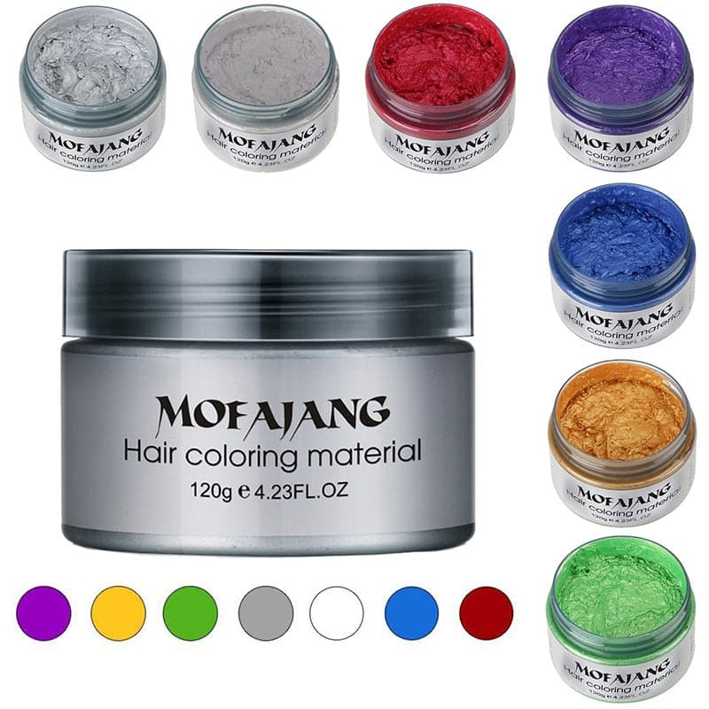 7 Colors Hair Color Wax Hair Dye Temporary Disposable Hair Chalk Paste Creme Modeling Easy Wash