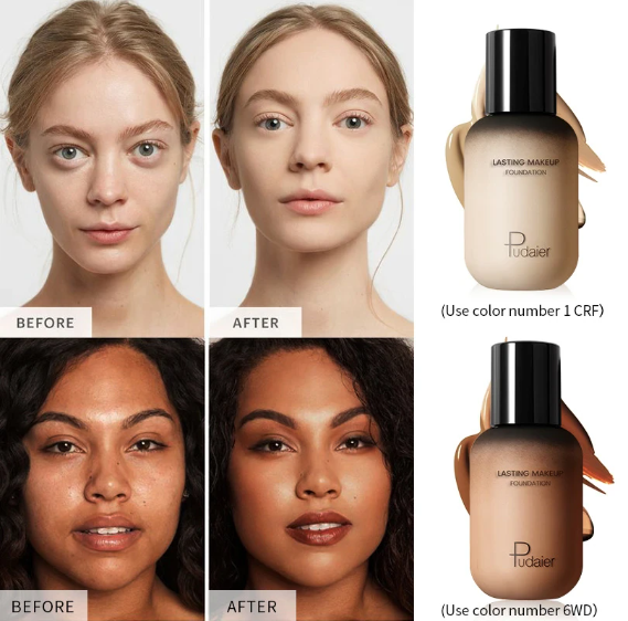Dark Skin Liquid Foundation Cream For Face Concealer Matte Female Makeup Base Waterproof Long Lasting Facial Cosmetics